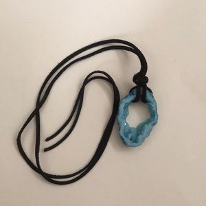 Custom, handmade brown leather necklace